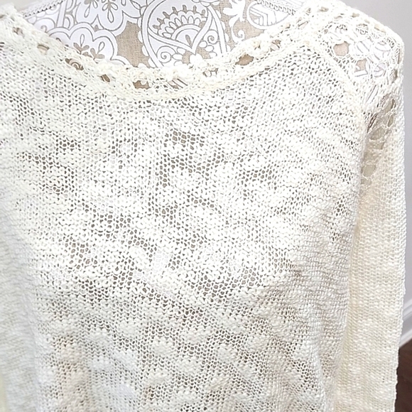 India Boutique Boho Crochet Dress/Swim Cover. Ivory, One Size. - Picture 2 of 5